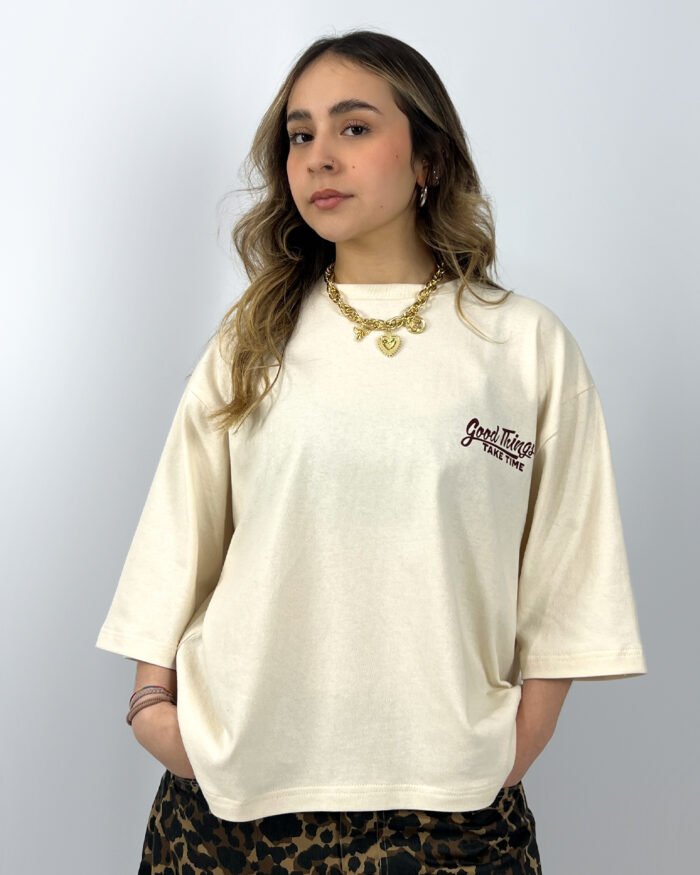 Land T-shirt Crema - Imagen 3