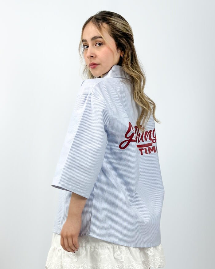 Striped Shirt Baby Blue - Imagen 4